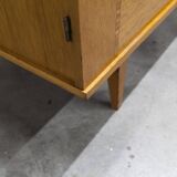 1970 Scandinavian wardrobe with shelves and mirror, 21x126, 2 doors.