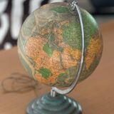 Vintage glass and metal world map for Perrina, circa 1960