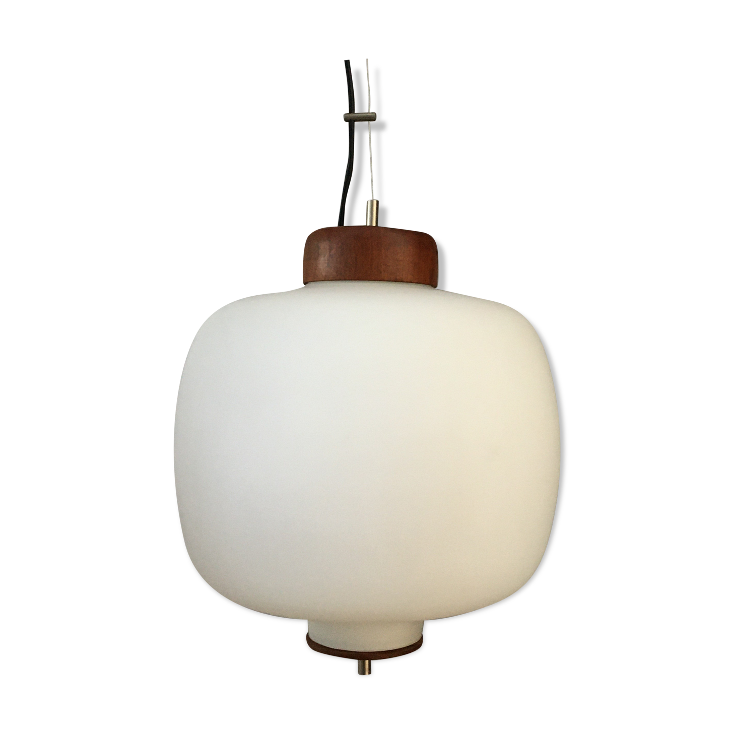 Suspension Reggiani opaline and teak