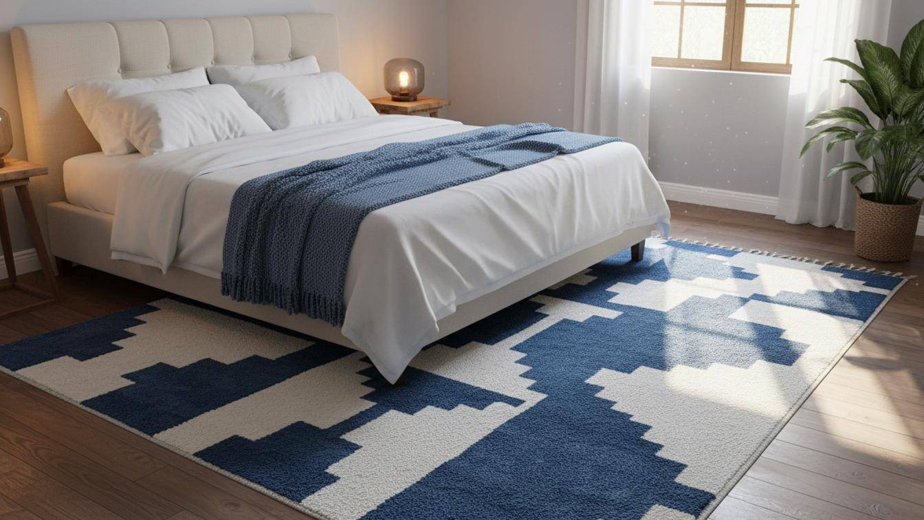 Handmade wool Berber rug 3 x 2 m