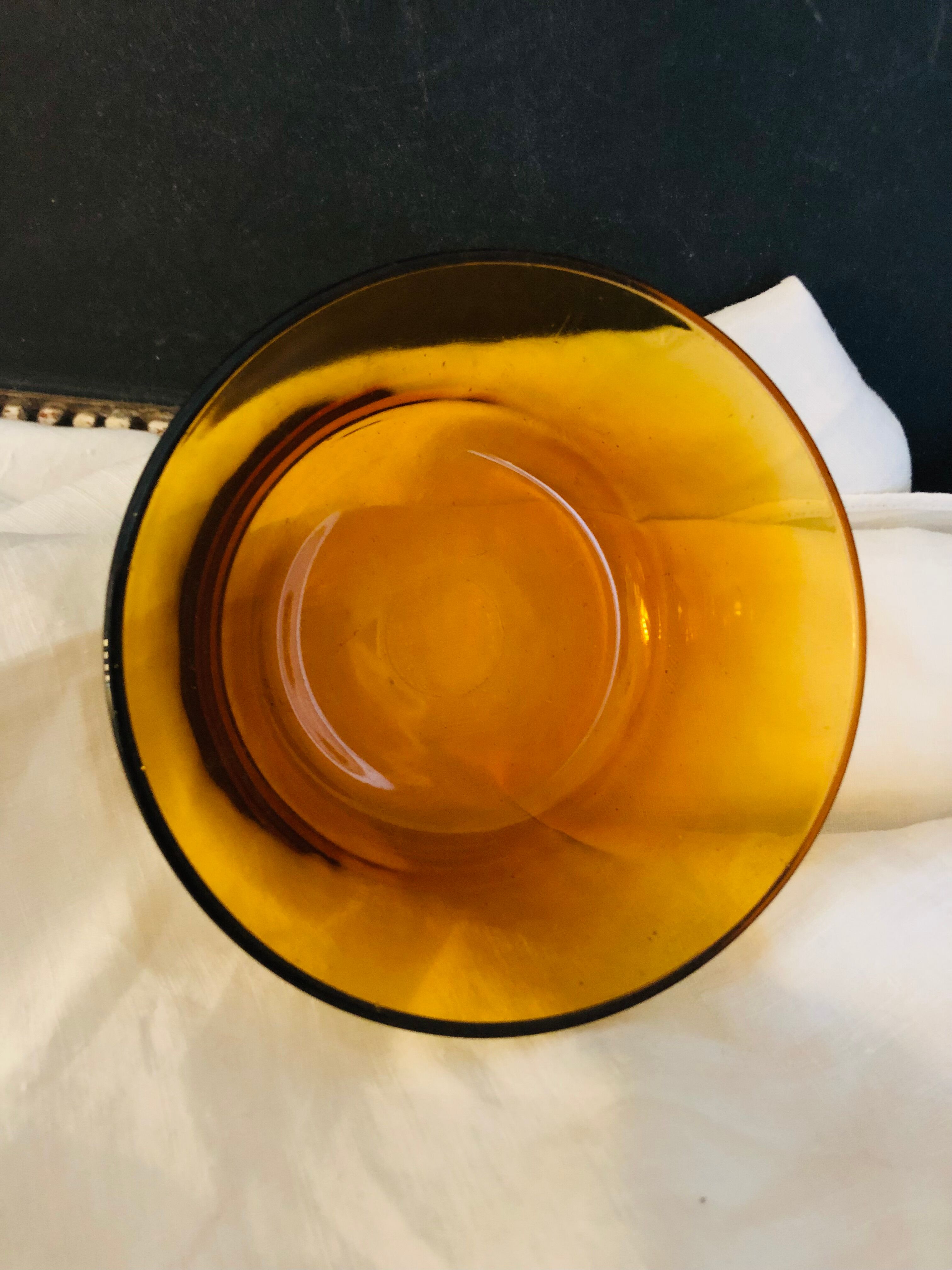 6 amber Duralex cups