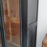 Old 2-door bookcase with black patina