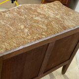 Inlaid chest of drawers Louis XV marble top