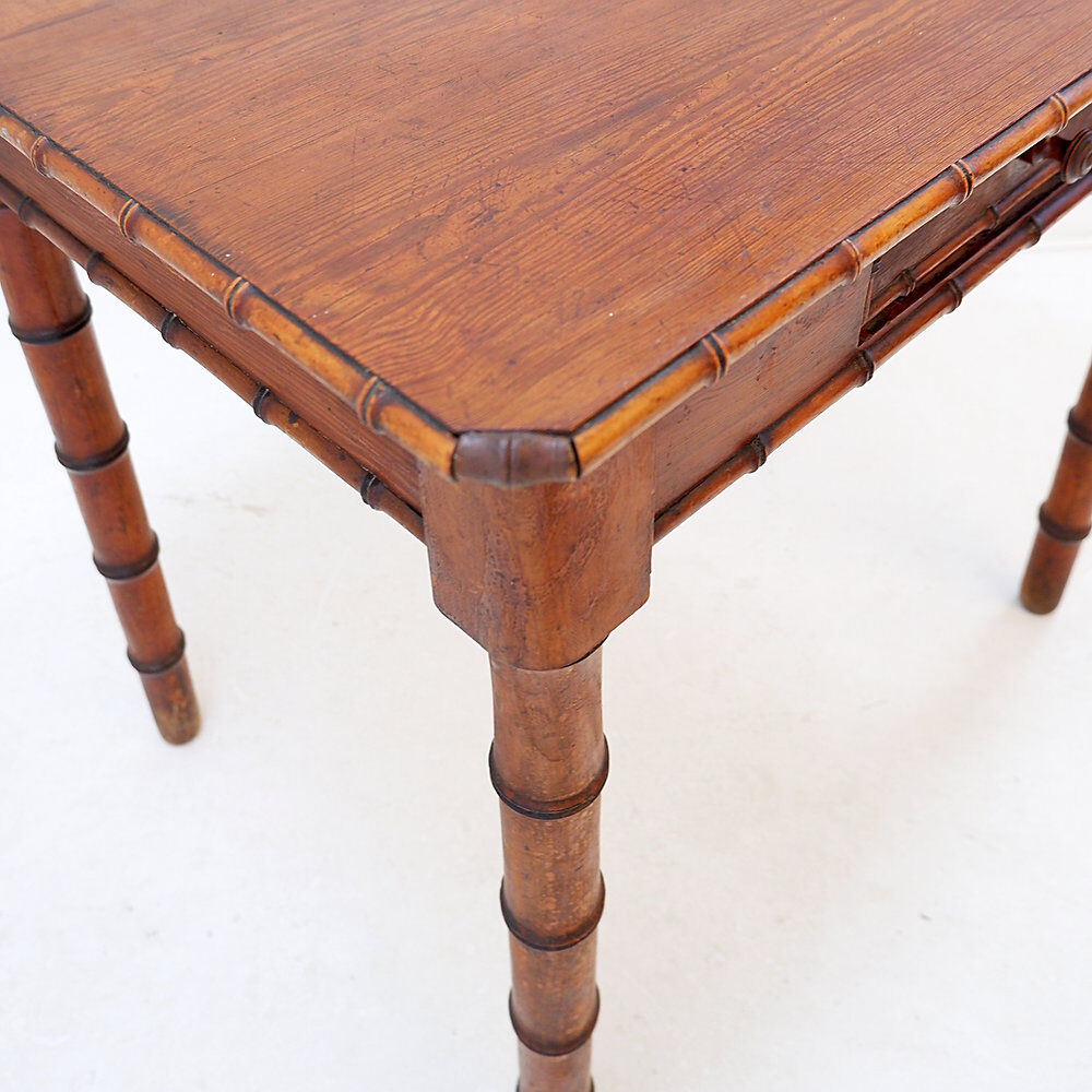French faux bamboo desk in pine - Early 20th century