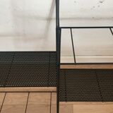 Rare modular wall shelf string perforated sheet metal vintage 60s string