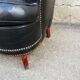 Black leather sofa 2 padded seats