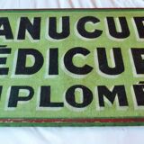 Sign painted on canvas