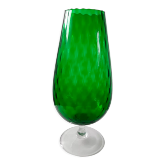 Italian vase in green blown glass