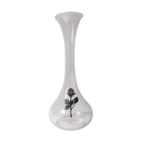 Glass soliflore vase with tin flower