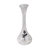 Glass soliflore vase with tin flower