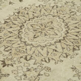 Tapis beige oriental unique en son genre fait à la main 170 cm x 293 cm