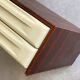 Mid Century rosewood cabinet with 2 beige plastic drawers