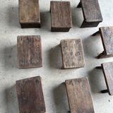 Small stool, side stool in old teak, footrest