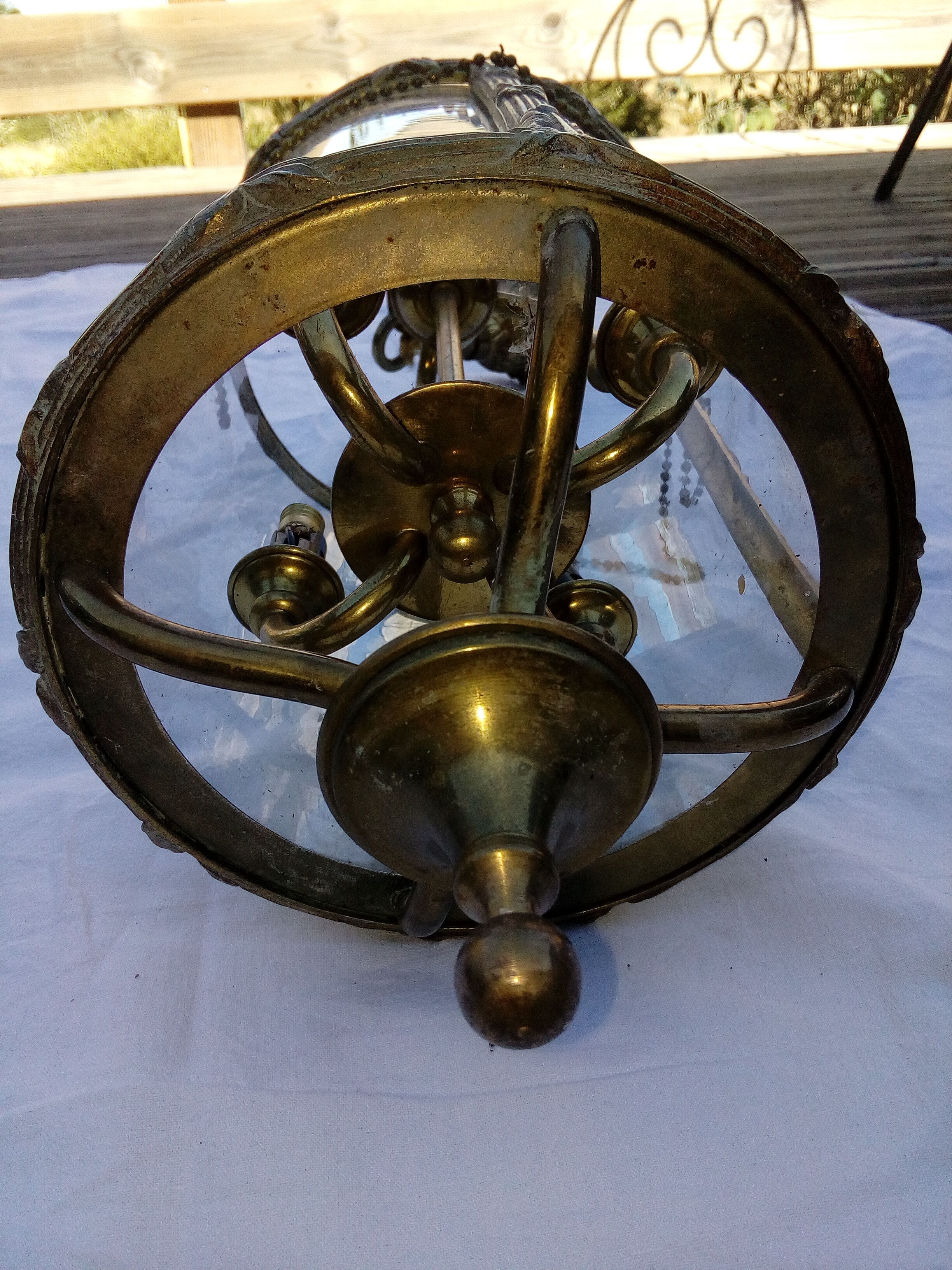 4-light lantern with bulging glass