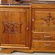 Large buffet with 2 bodies in walnut and marble