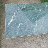 Table basse en laiton et marbre vert vers 1960- mid century