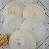 Mismatched old flat plates with gold
