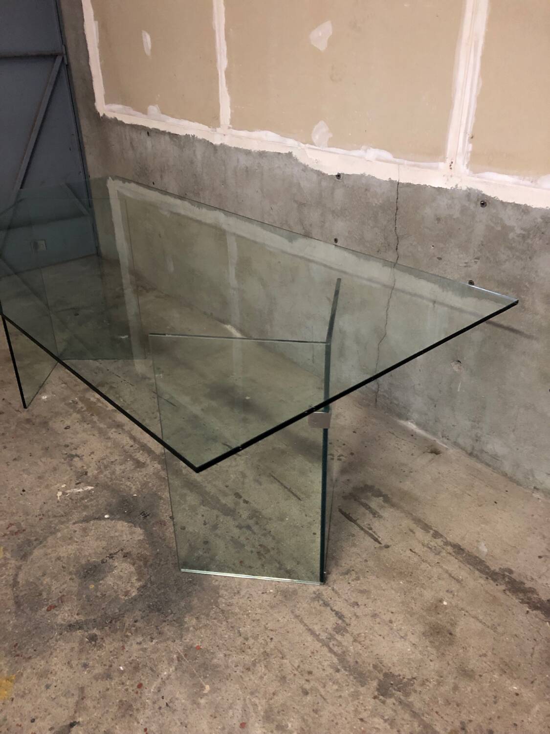 Post modern tempered glass table circa 1980