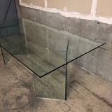Post modern tempered glass table circa 1980