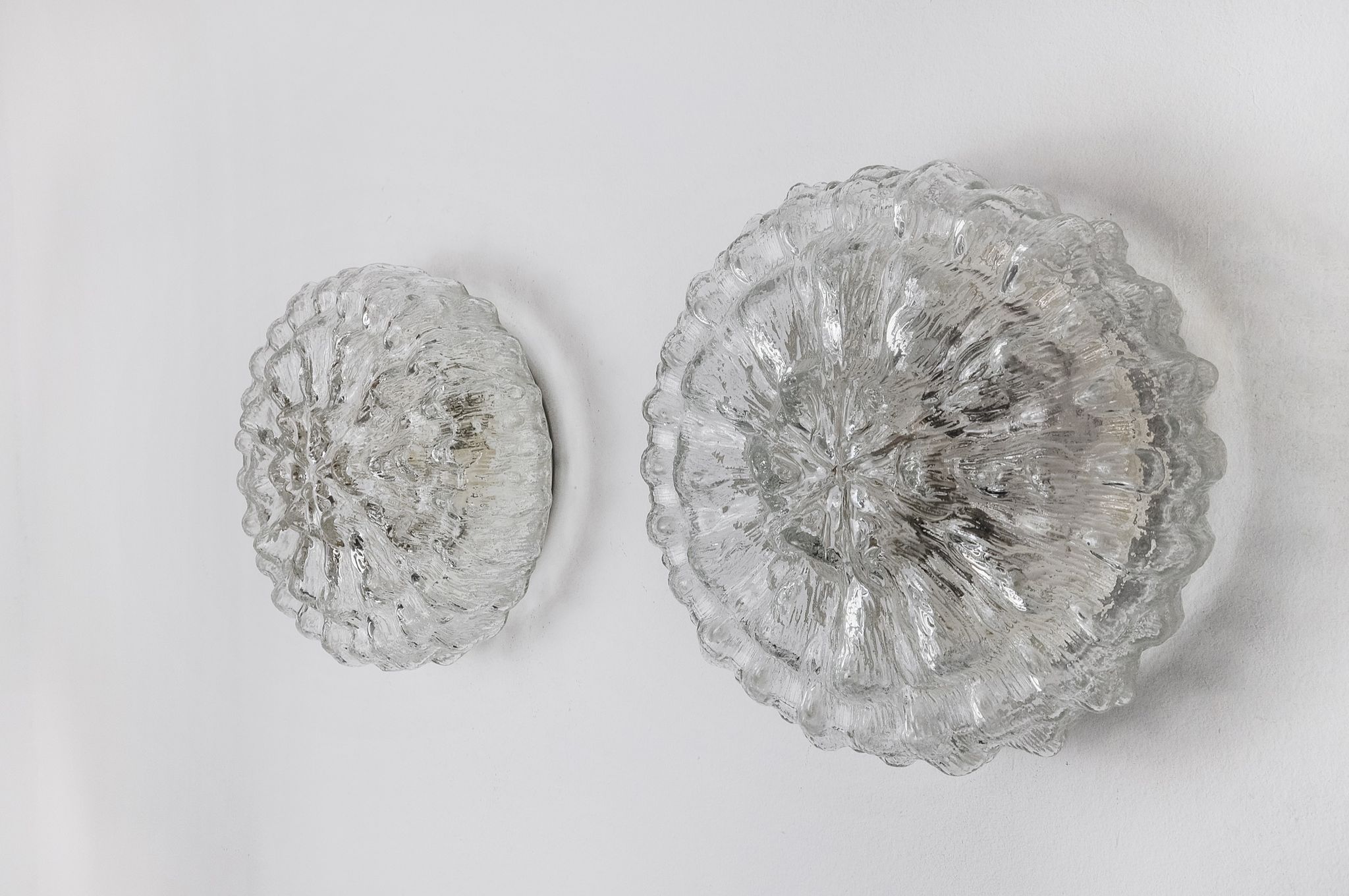 Pair of Bubbles sconces by Limburg, blown glass, Germany, 1960