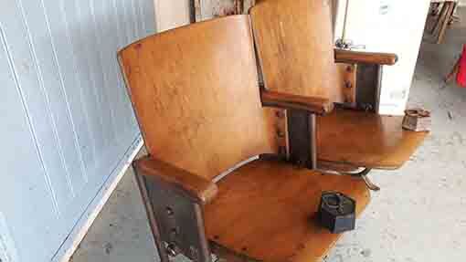 Old cinema armchairs