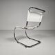 Set of 6 white cantilever dining chairs MR10 by Mies van der Rohe for Thonet, 1980s.