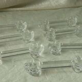 Suite of 7 yer glass knife holders deposited little duck