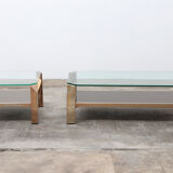Ensemble de tables basses 23 carats plaqué or par Belgo Chrome 1960