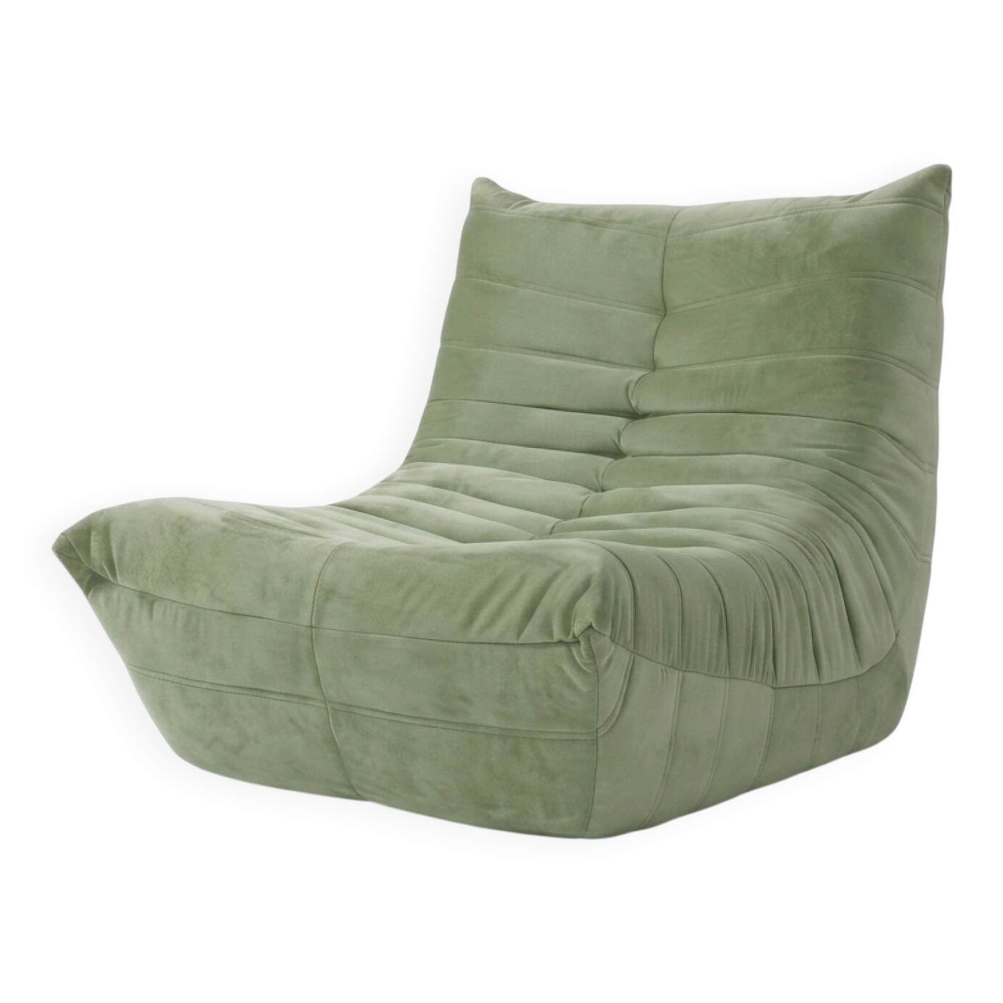Olive green cotton armchair Togo