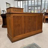 Oak cash register counter from the early 20th century