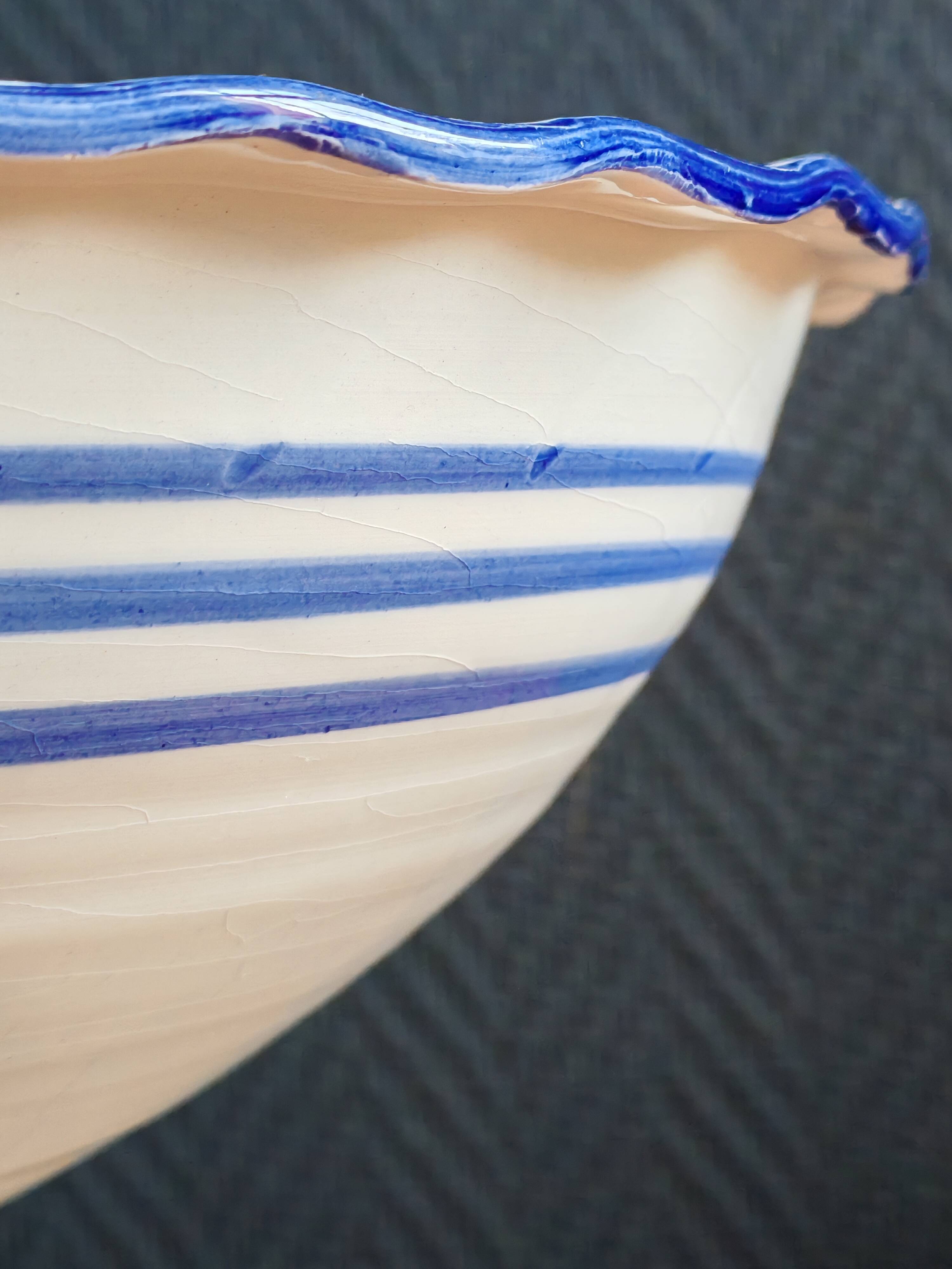 Blue and White Footed Faience Bowl