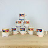 8 vintage ethnic pattern mugs