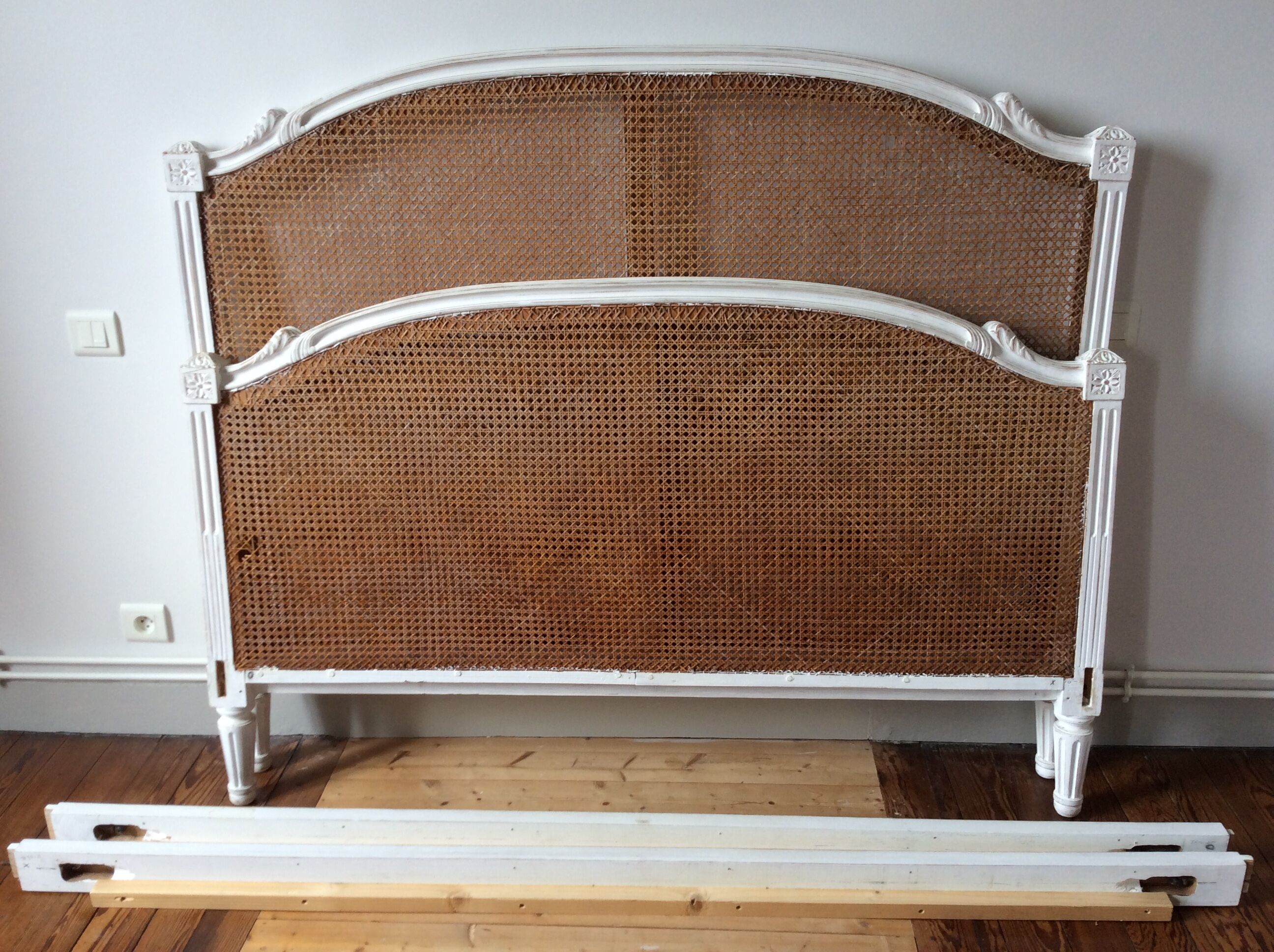 Louis XVI style antique bed double canage 2 people