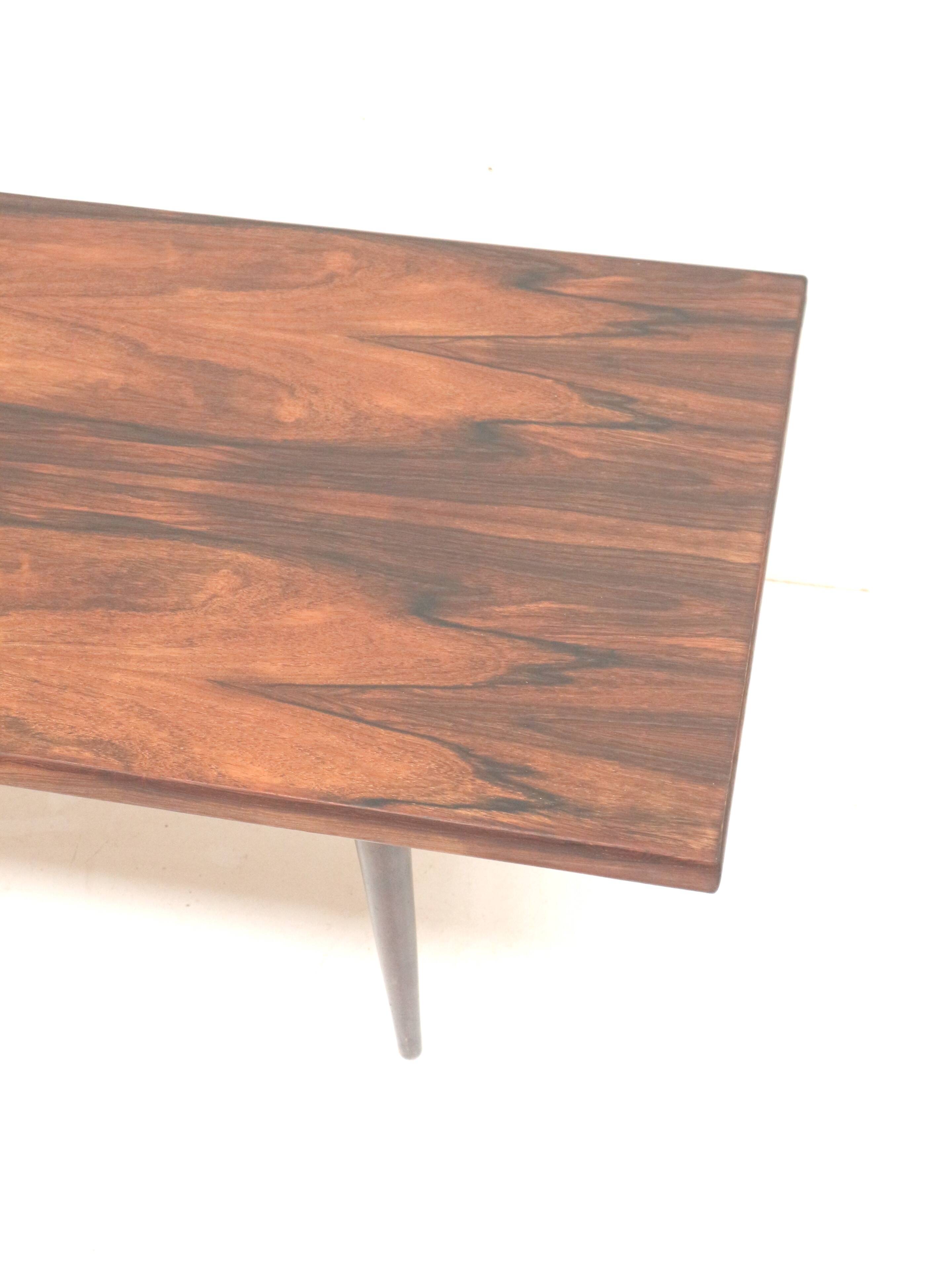 Large rare mid century rosewood coffee table from the 1960s