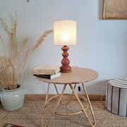 Vintage terracotta wooden lamp