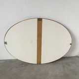 Red lacquered console and its mirror from the 80s