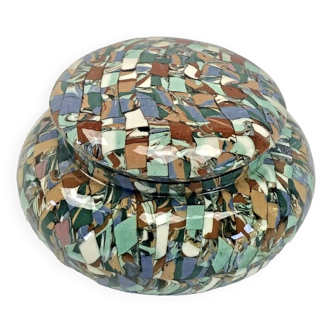 Old mixed earth mosaic candy box Jean Gerbino Vallauris