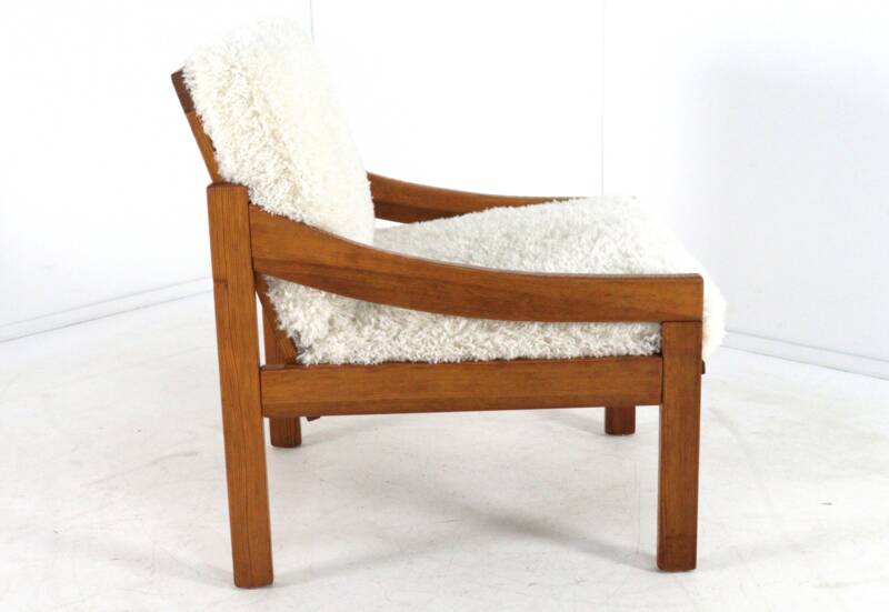 Pine armchair 'Gassel' Cream | one off a kind designer chair custom made