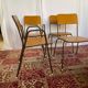 Set of 2 vintage school chairs and 2 armchairs.