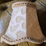 Pair of brass bedside lamp, with pretty velvet lampshade 31x14