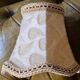 Pair of brass bedside lamp, with pretty velvet lampshade 31x14