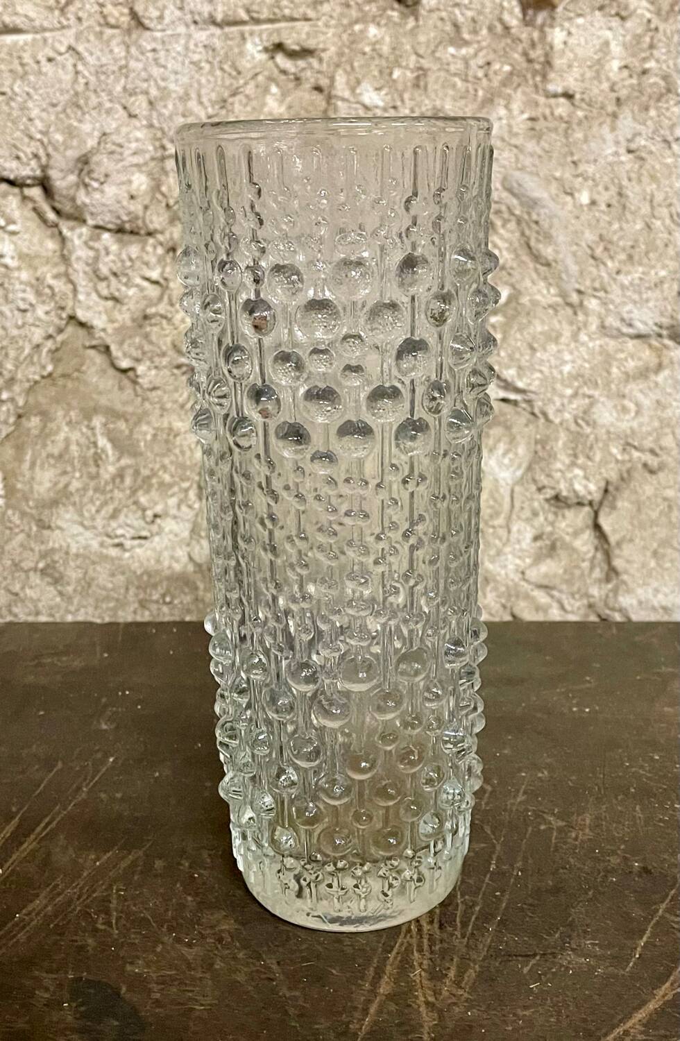 Vintage molded glass vase – Sklo Union (Czechoslovakia), 1960s/
