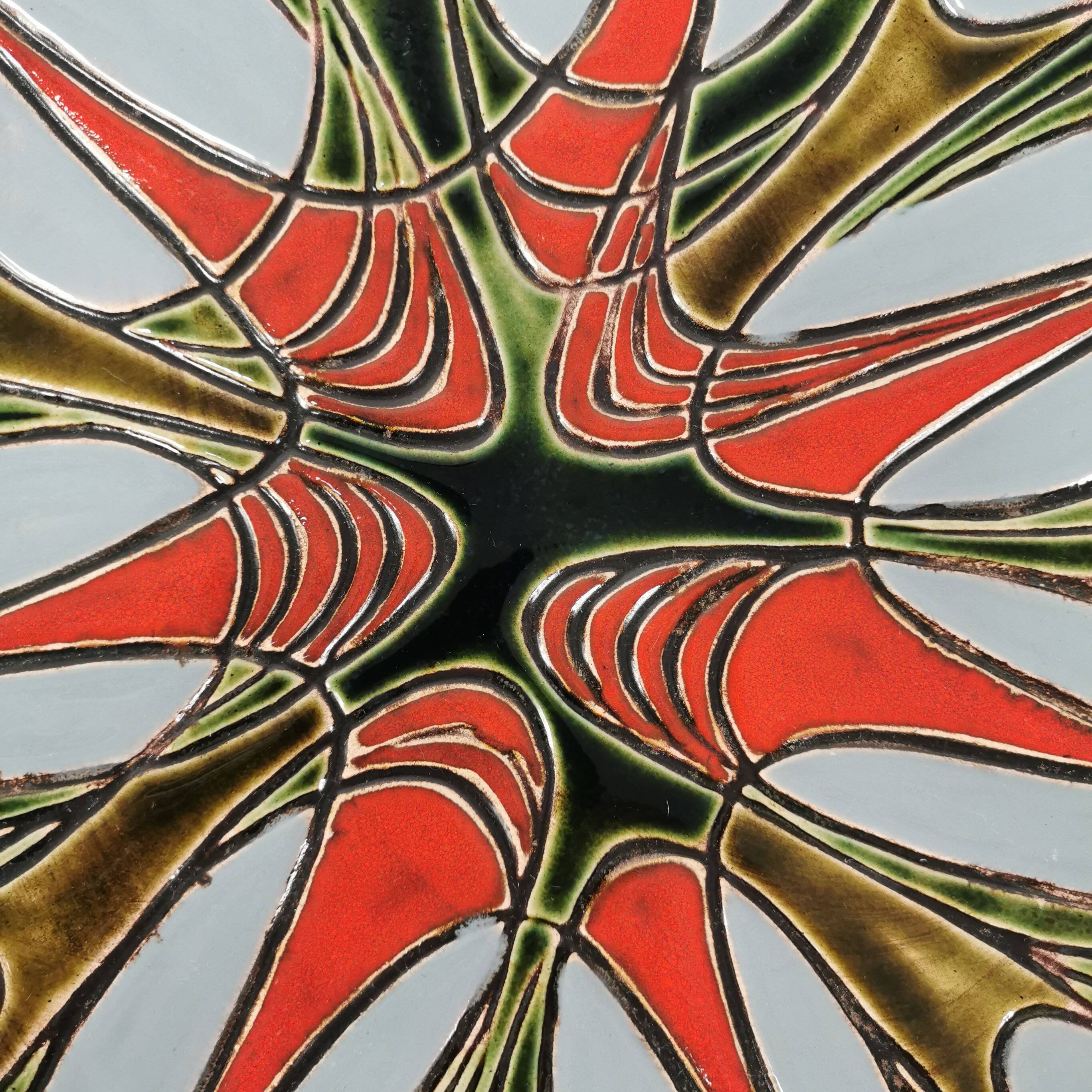 Decorative ceramic wall plate, Kravsko, Czechoslovakia, 1960s