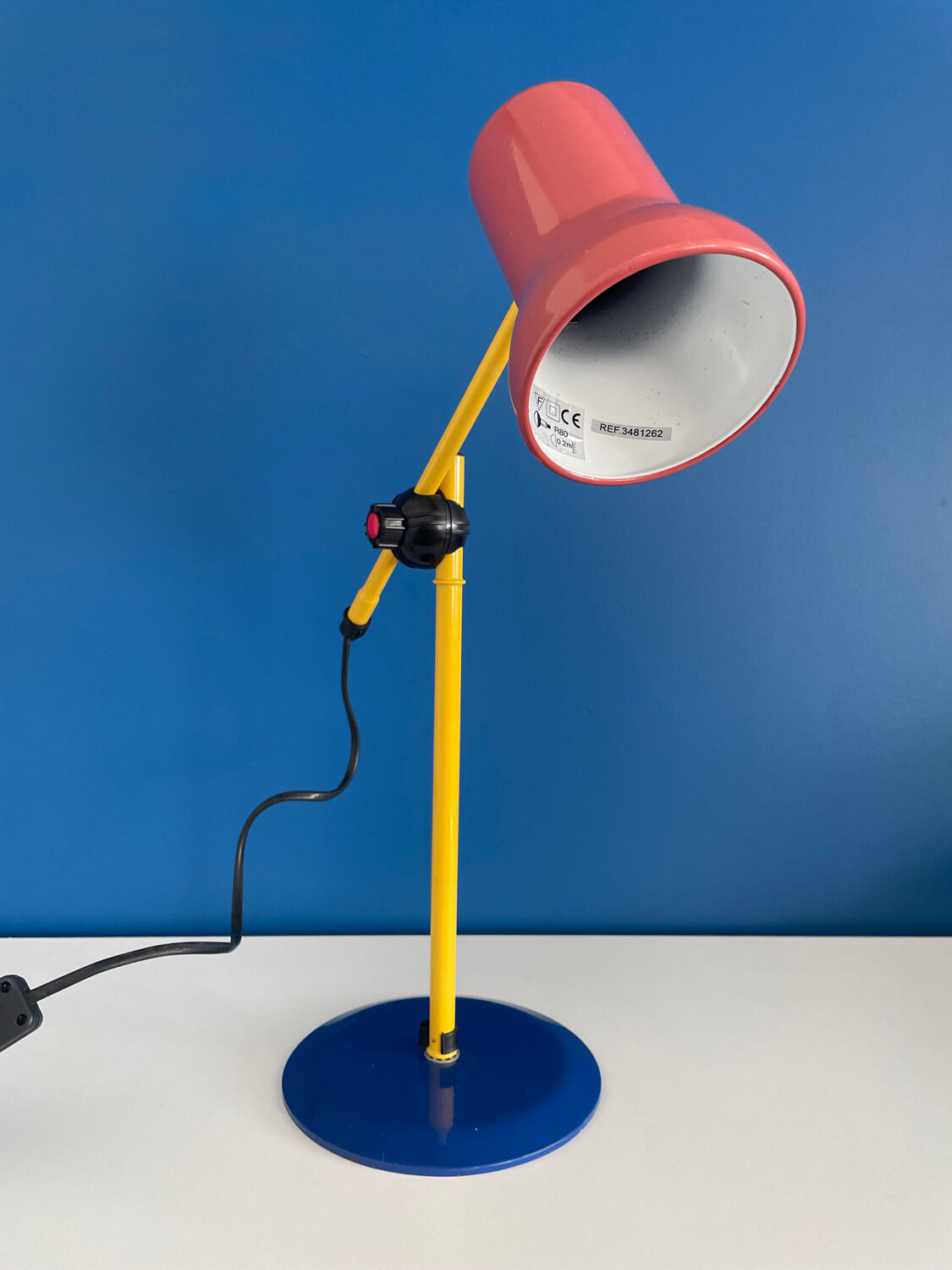 Colored metal articulated lamp 80s 90s