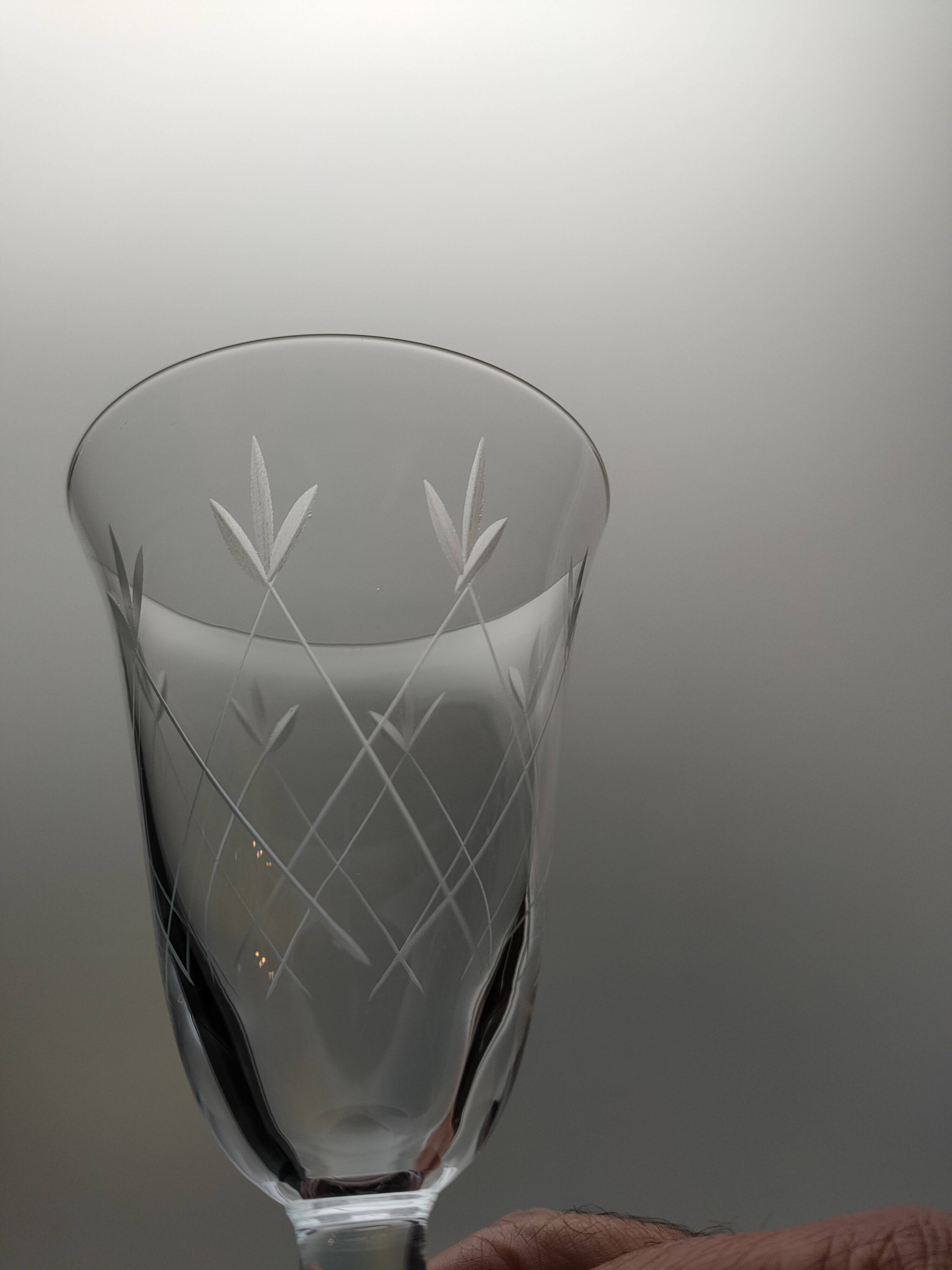 set of 8 wine or water glasses in cut glass