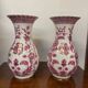Paire de vases motif chinois rose porcelaine italienne annees 70 signes fg