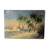 Old painting, orientalist landscape, signed, XX century