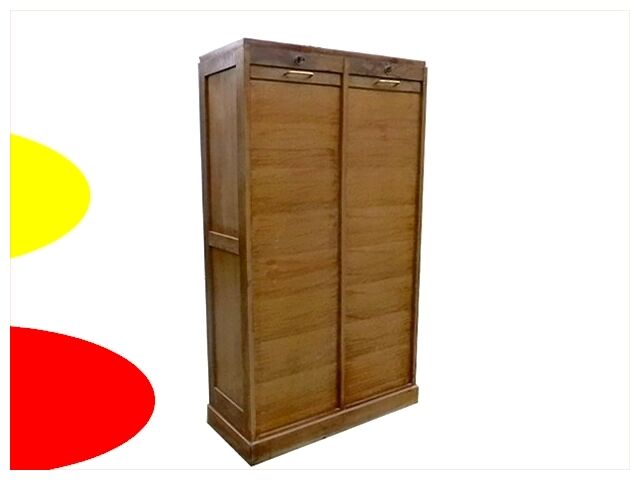 Old binder with double curtain vintage 1950 wooden