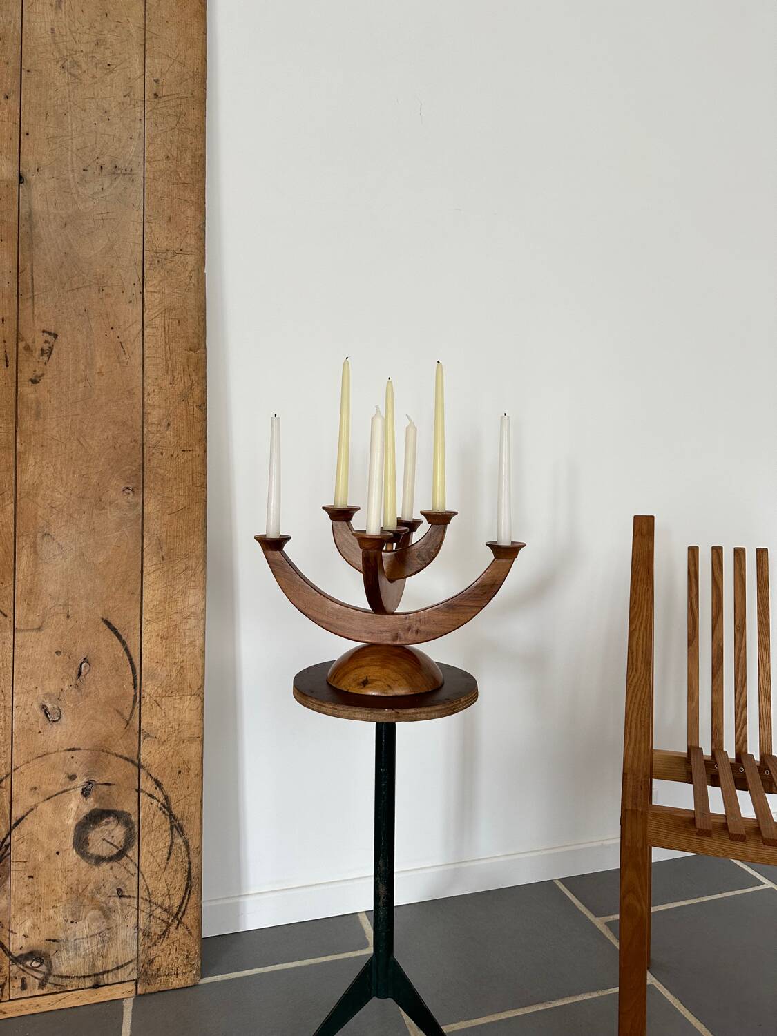 Swedish vintage wooden candle holder