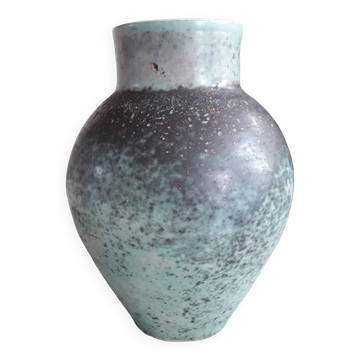 Vase vintage turquoise signé